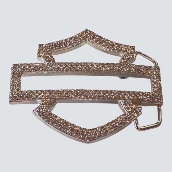 Harley-Davidson Brilliance Crystal Silvertone Belt Buckle - Picture 3 of 5